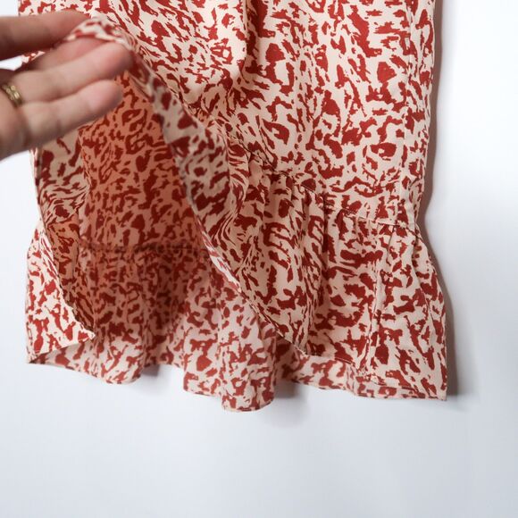 Cabi Womens High-Lo Dress Size Medium Orange Pink Animal Print Tie Waist‎ Boho - Picture 7 of 10